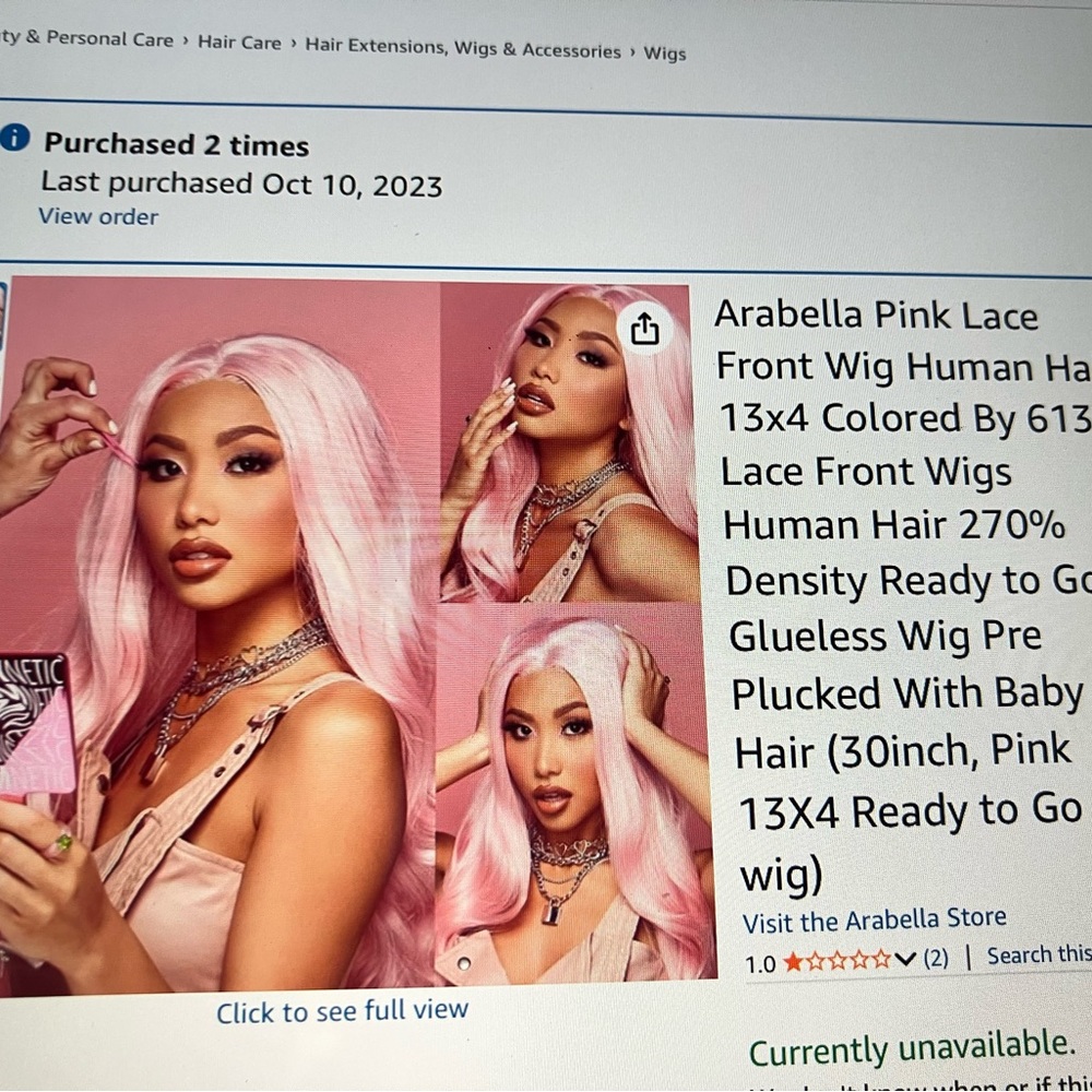 Pink Lace Front Wig 13x4 ARABELLA